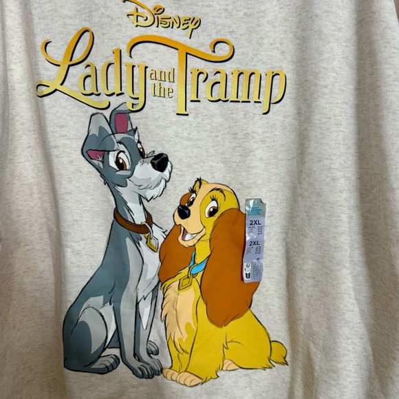 NWT. Primark Disney 2XL Lady & the Tramp sweatshirt. Features classic image - Picture 2 of 10
